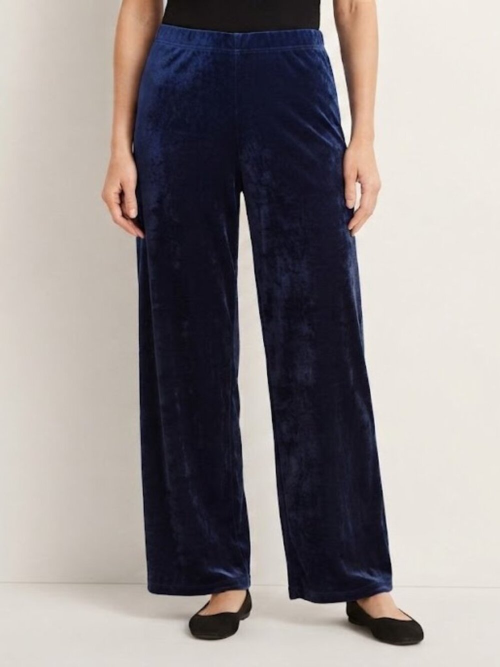Vintage Deep Blue Wide-Leg Pants